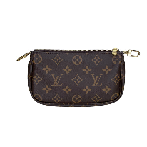 Multi-Pochette Accessoires Brown Crossbody Bag in Monogram Coated Canvas, Gold hardware