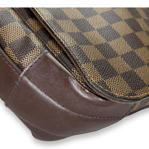 Abbesses Damier Ebene Messenger Bag in Coated Canvas, Gold hardware