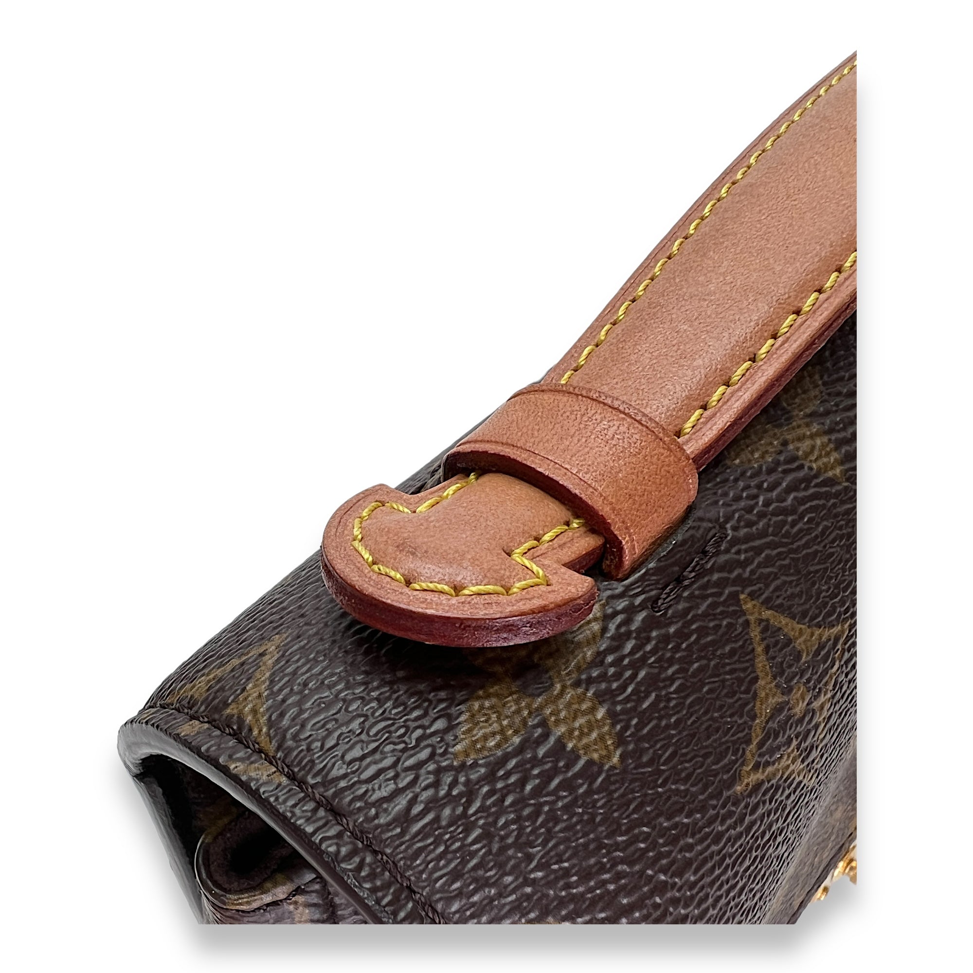 Metis Brown Crossbody Bag in Monogram Coated Canvas, Gold hardware