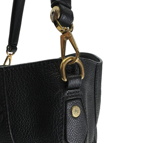 Bagatelle Navy Shoulder Bag in Monogram Empreinte Leather, Gold hardware