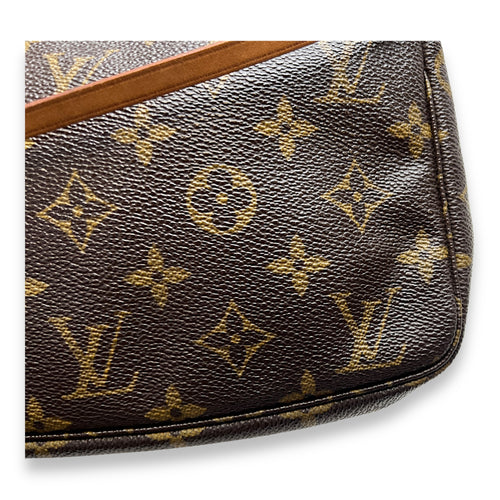 Pochette Accessoires Brown Pouch in Monogram Coated Canvas, Gold hardware