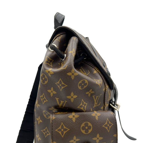 Christopher Brown Backpack in Monogram Coated Canvas, Silver hardware