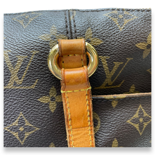 Totally PM Brown Shoulder Bag in Monogram Coated Canvas, Gold hardware