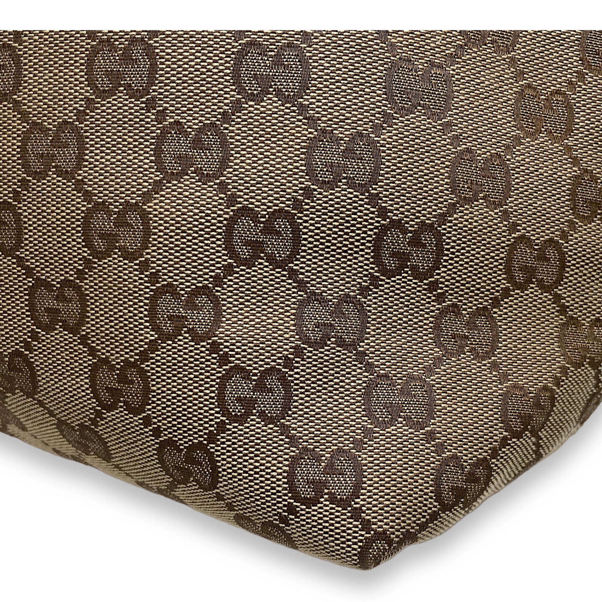 GG Brown Tote Bag in Jacquard, Light Gold hardware