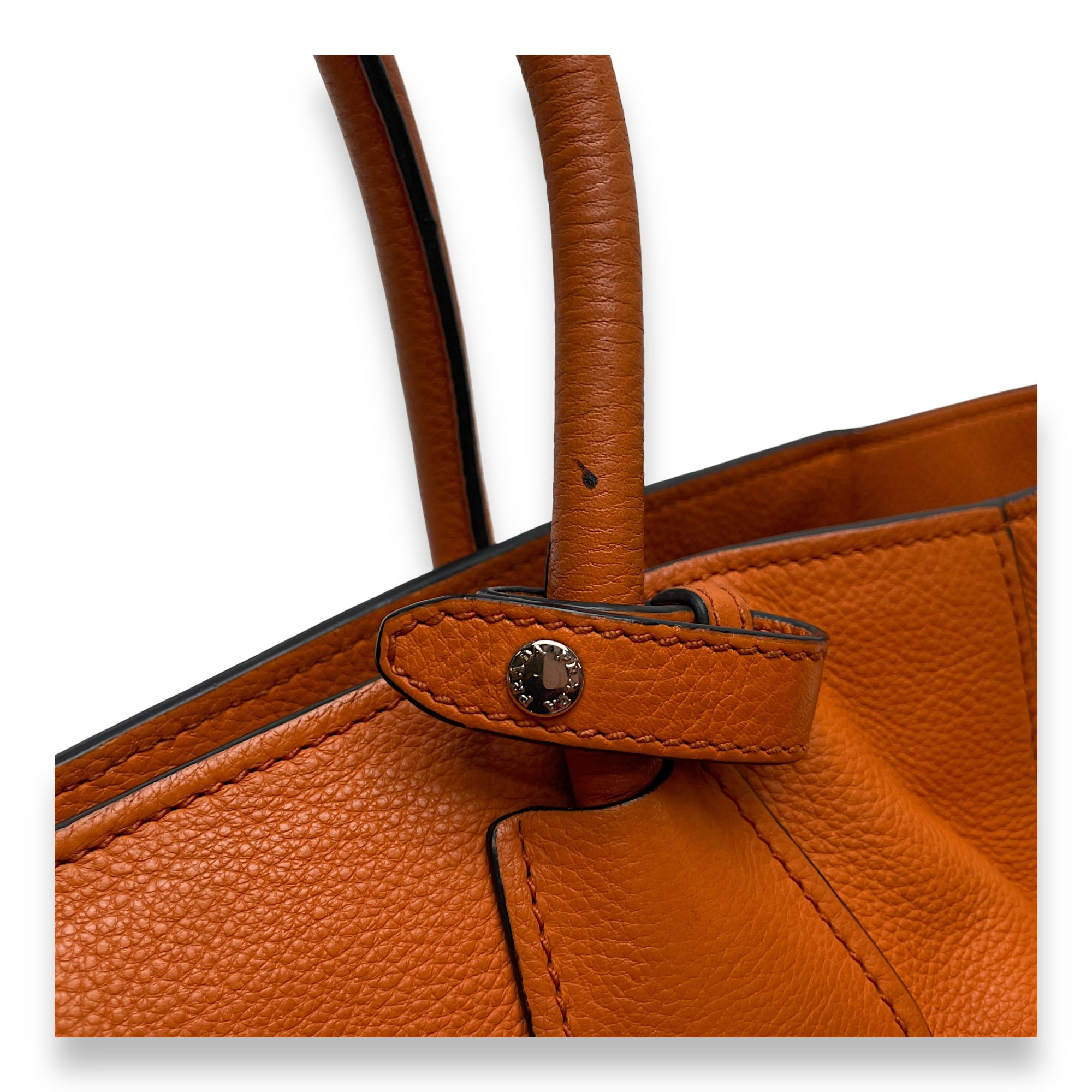 Others Top Handle Bag  Orange in Calfskin , Silver Hardware