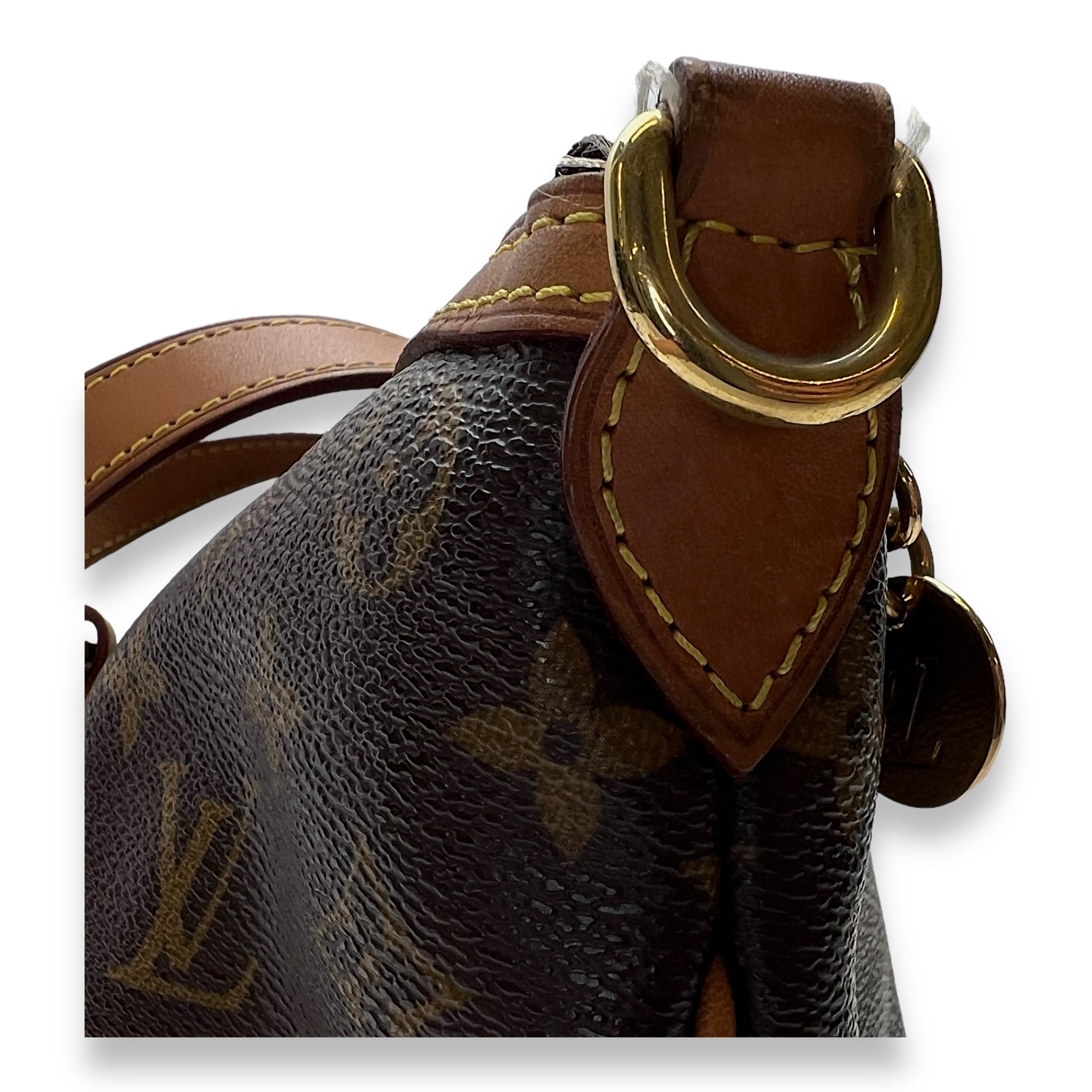 Palermo Top Handle Bag  Brown in Monogram Coated Canvas , Gold Hardware