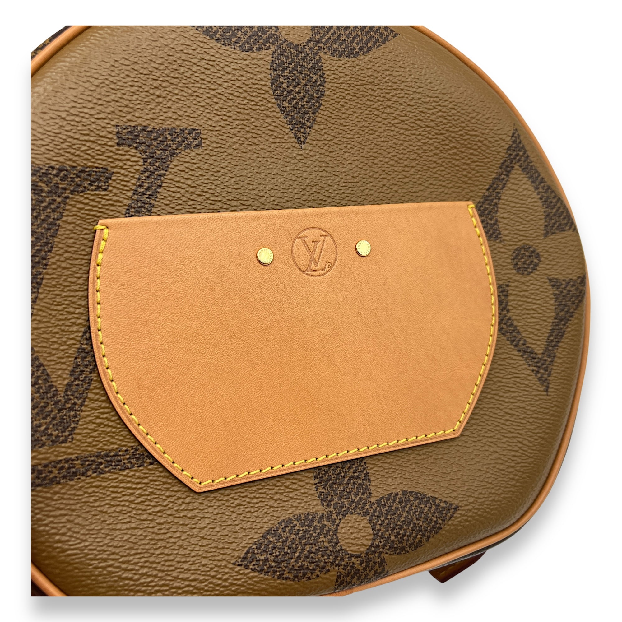 Boite a Chapeau MM Brown Crossbody Bag in Monogram Coated Canvas, Gold hardware