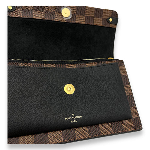 Vavin Brown Wallet On Chain in Coated Canvas, Gold hardware