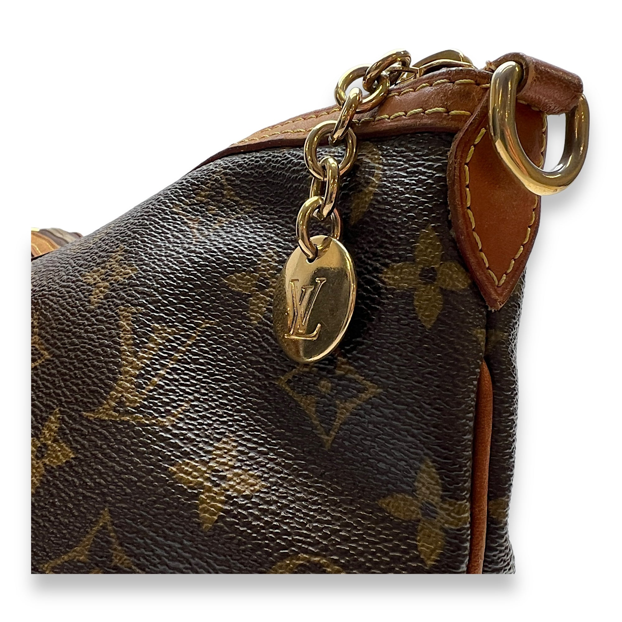 Palermo Top handle Bag  Brown in Monogram Coated Canvas , Gold Hardware