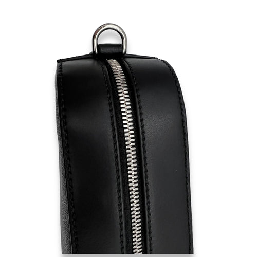 GG Supreme Black Crossbody Bag in Monogram Coated Canvas, Silver hardware