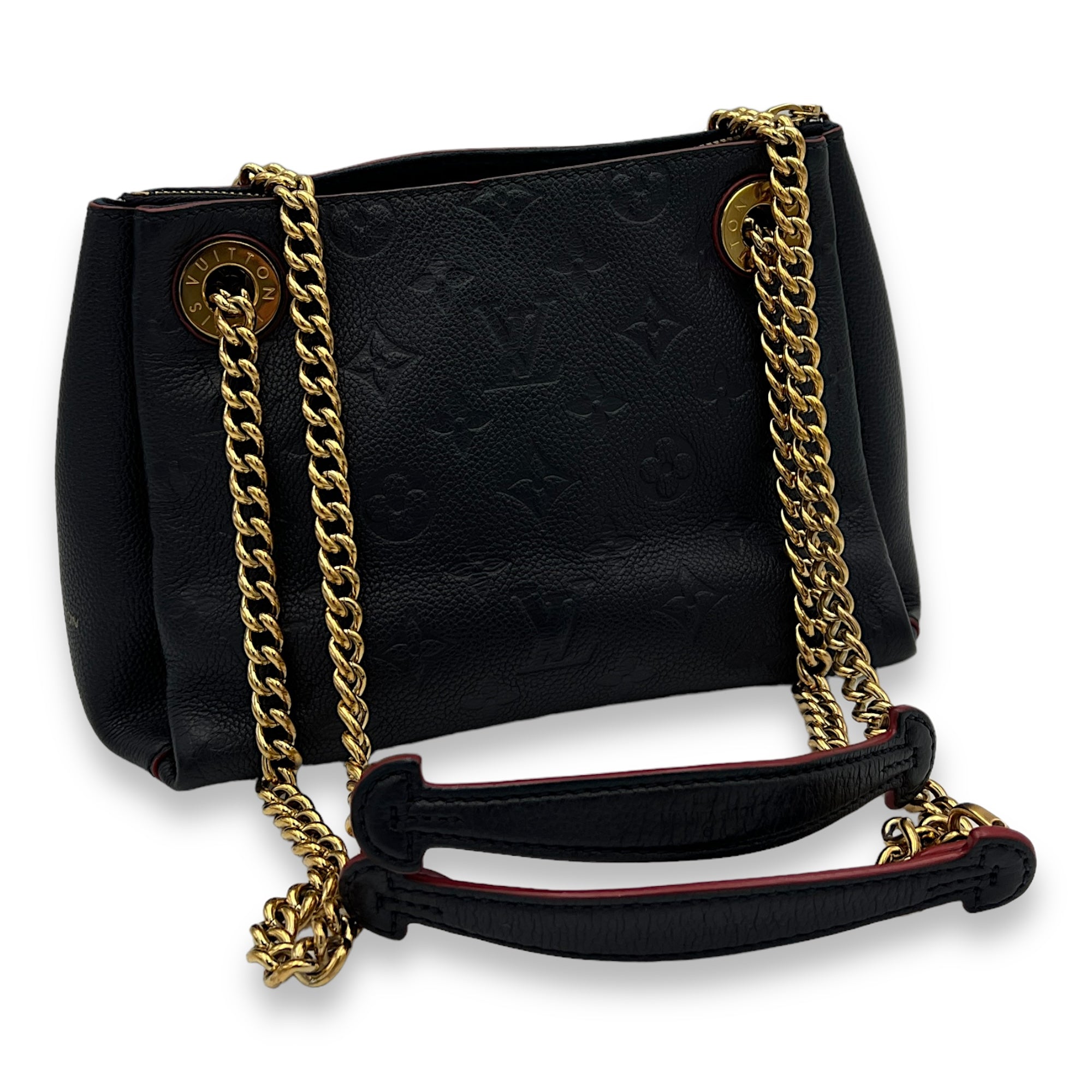 Surene BB Navy Shoulder Bag in Monogram Empreinte Leather, Gold hardware