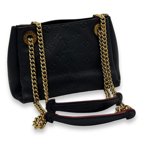 Surene BB Navy Shoulder Bag in Monogram Empreinte Leather, Gold hardware