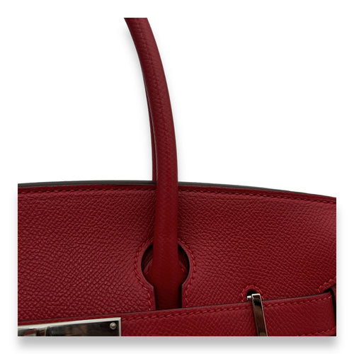 Birkin 30 Rouge Casaque in Epsom, Palladium hardware