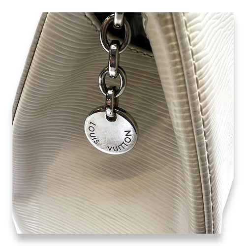 Brea MM Cream Top Handle Bag in Epi Leather, Silver hardware