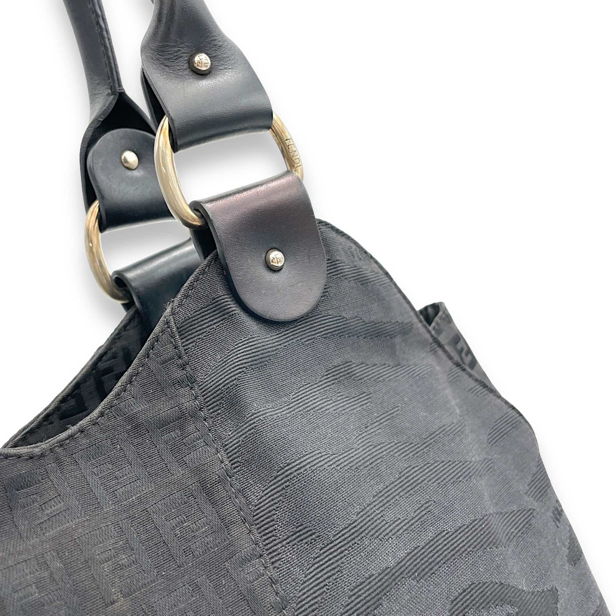 Hobo Top handle bag in Canvas, Silver Hardware