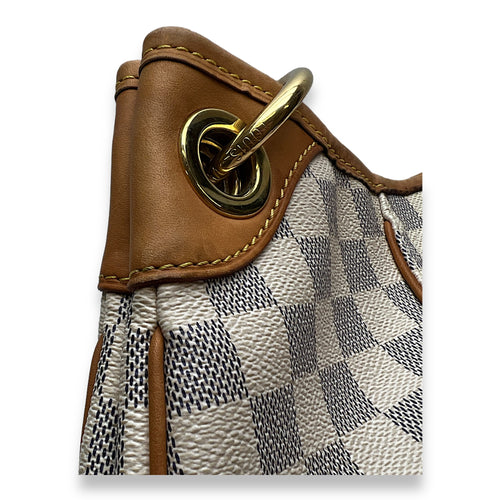 Galleria Damier Azur Shoulder Bag in Coated Canvas, Gold hardware