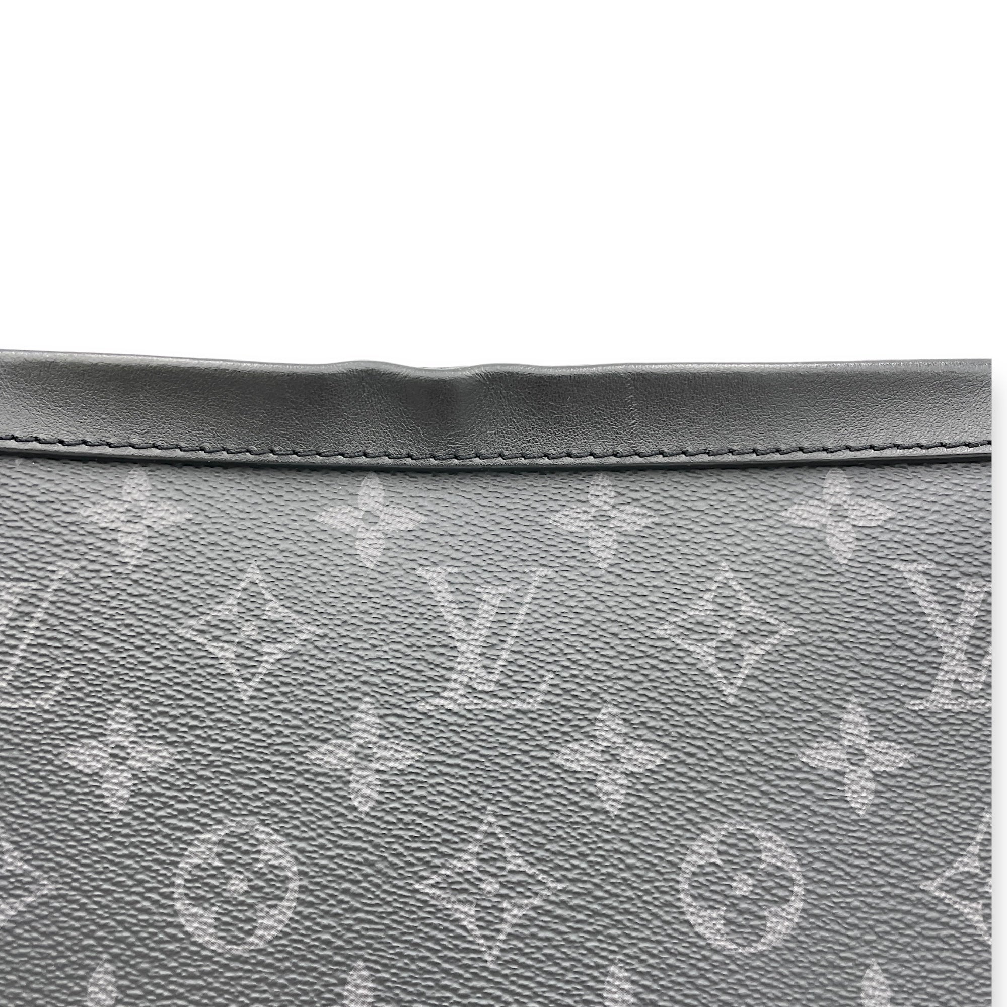 Soft Trunk Crossbody Bag Medium Black in Monogram Coated Canvas, Lacquered Metal hardware