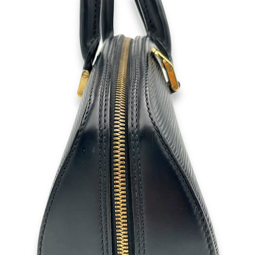 Jasmine Top Handle Bag Black in Epi Leather, Gold hardware