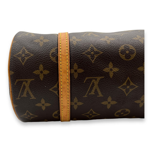 Papillon 26 Brown Top Handle Bag in Monogram Coated Canvas, Gold hardware