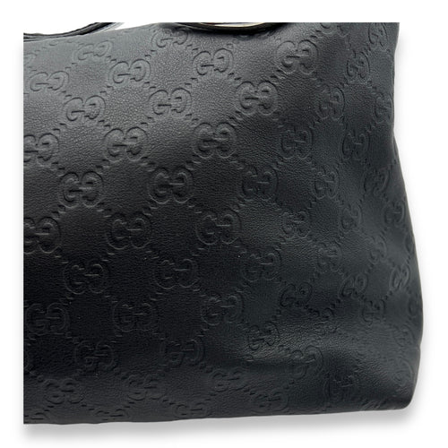 Guccissima Shoulder Bag Black in Calfskin, Silver hardware