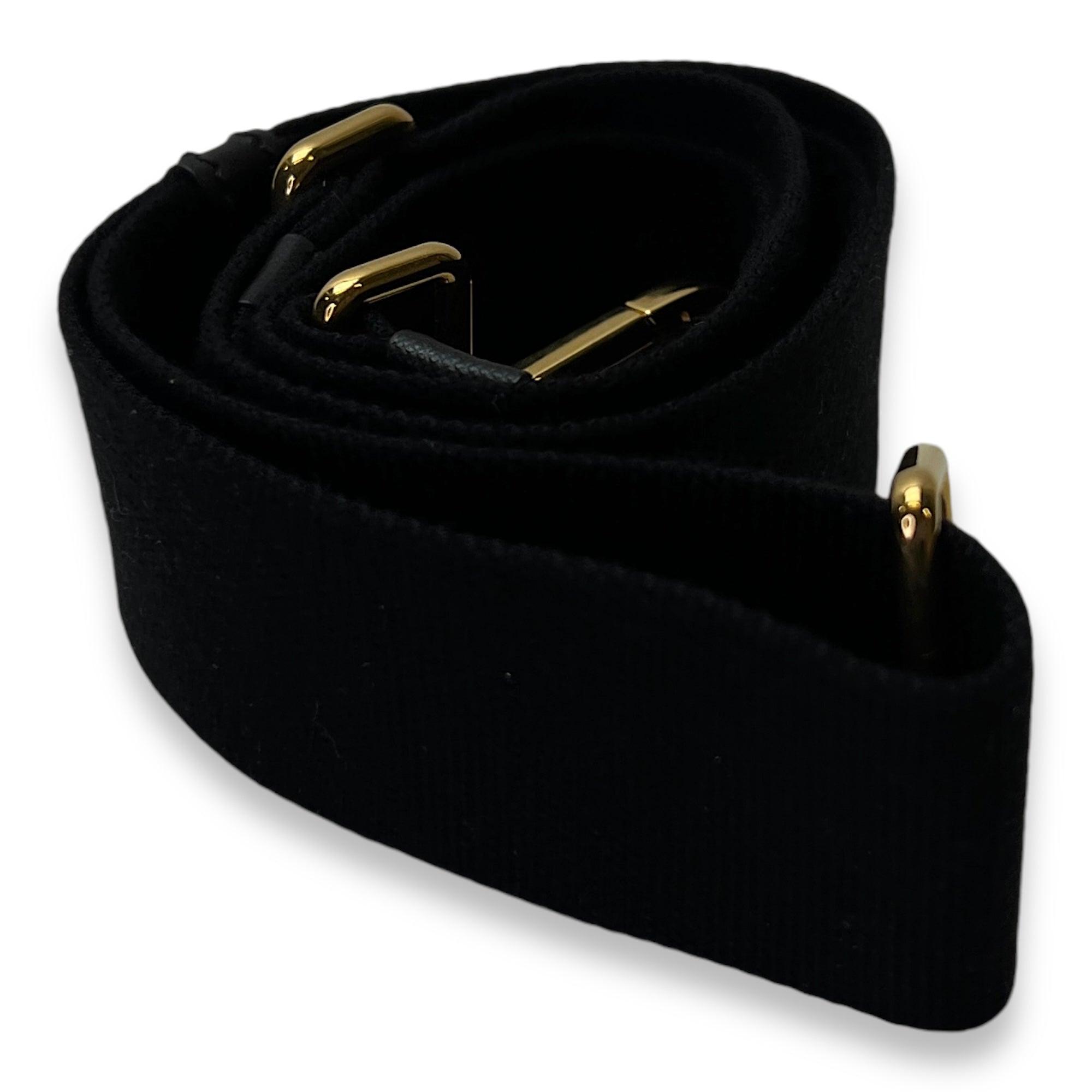 Canapa Black Top Handle Bag in Fabric, Gold hardware