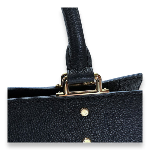 Sully PM Black Top Handle Bag in Monogram Empreinte Leather, Gold hardware