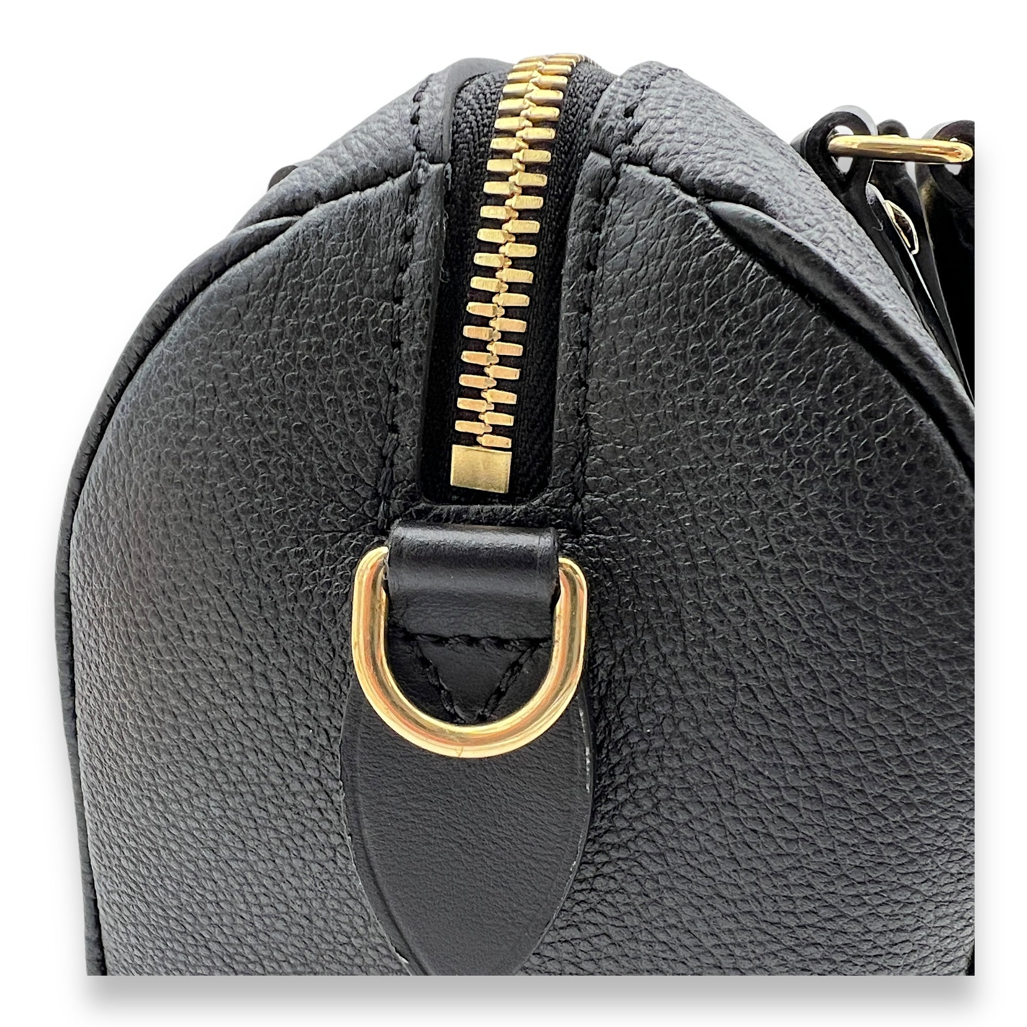 Speedy Bandouliere Top Handle Bag Black in Monogram Empreinte Leather, Gold hardware