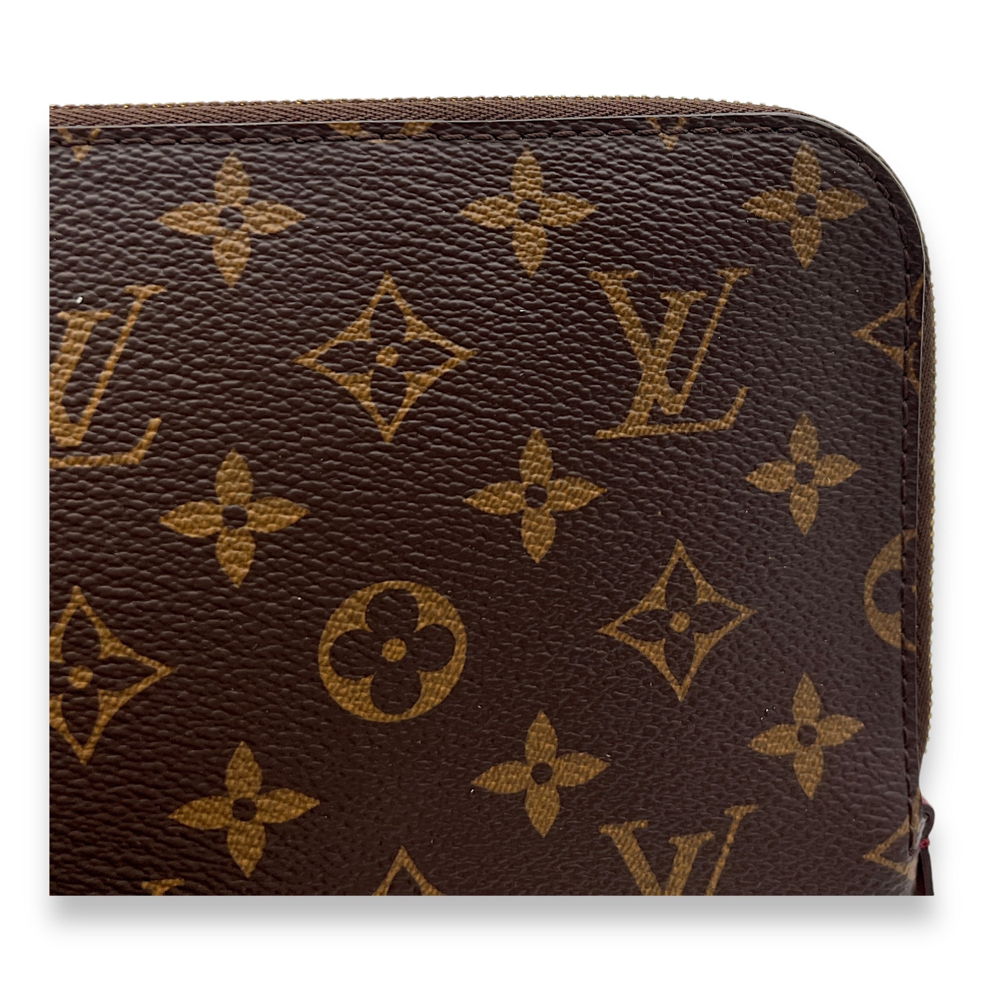 Etui Voyage Pouch PM Brown in Monogram Coated Canvas, Gold hardware