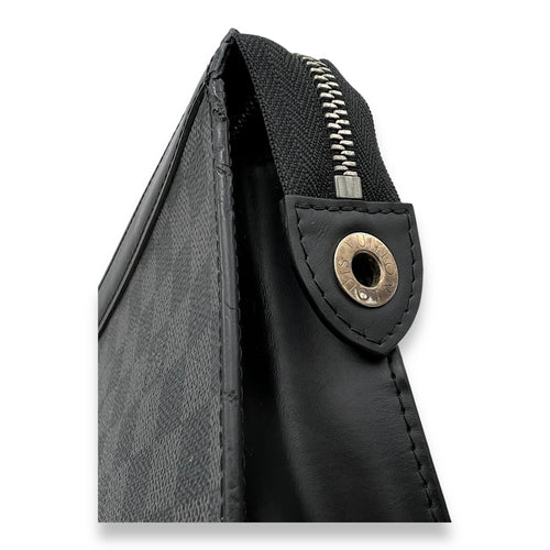 Pochette Voyage Pouch Black in Coated Canvas, Silver hardware