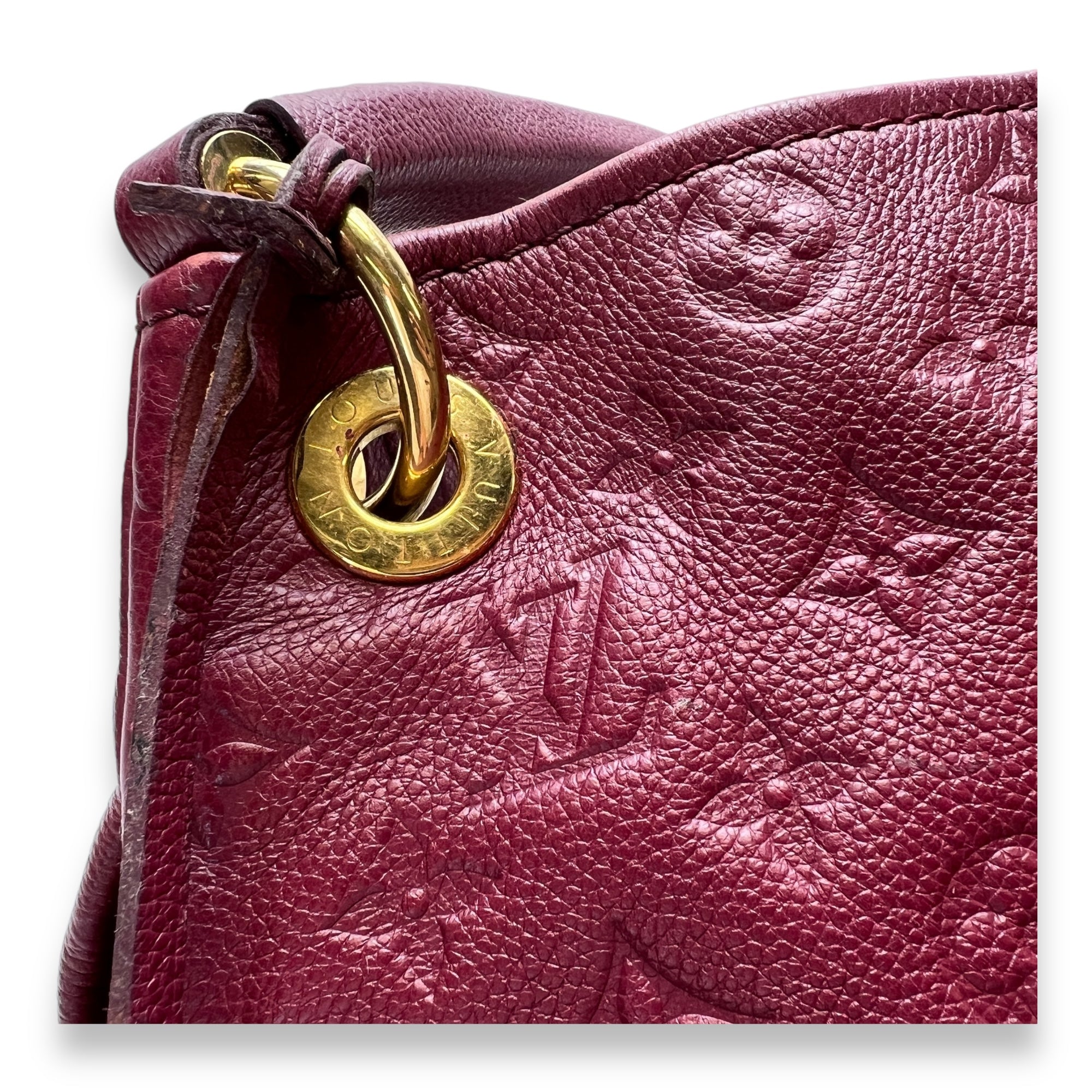 Artsy Top Handle Bag Red in Monogram Empreinte Leather, Gold hardware