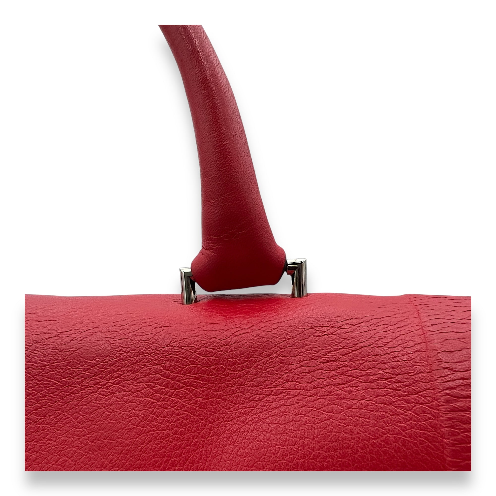 Shark Crossbody Bag Red in Calfskin, Silver hardware