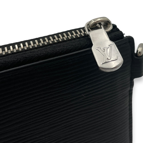 Zippy Wallet Black in Epi Leather, Silver hardware