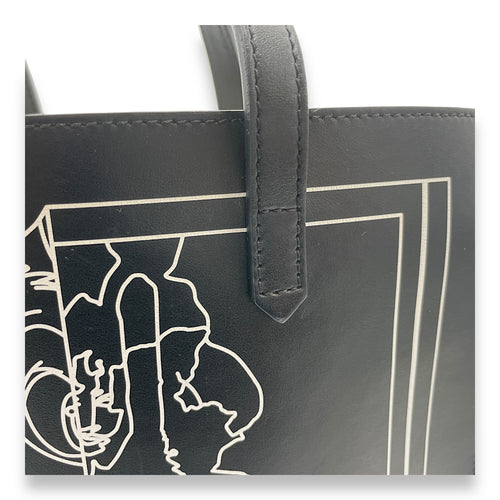 Bambi Black Tote Bag in Calfskin, Silver hardware