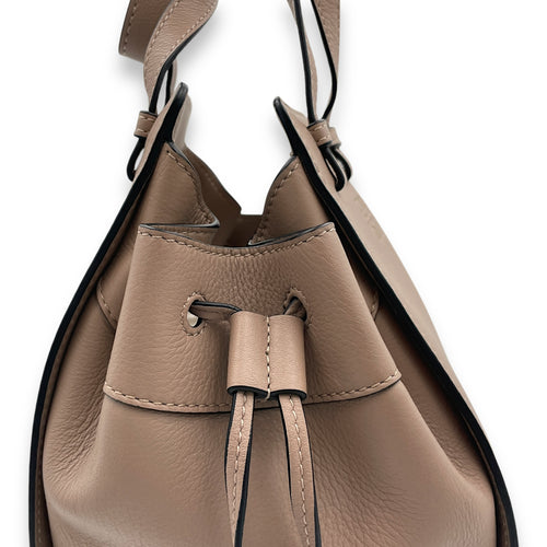 Hammock Mini Brown Top Handle Bag in Calfskin, Gold hardware