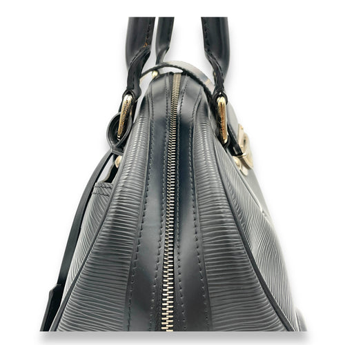 Bowling Montaigne Black Top Handle Bag in Epi Leather, Silver hardware