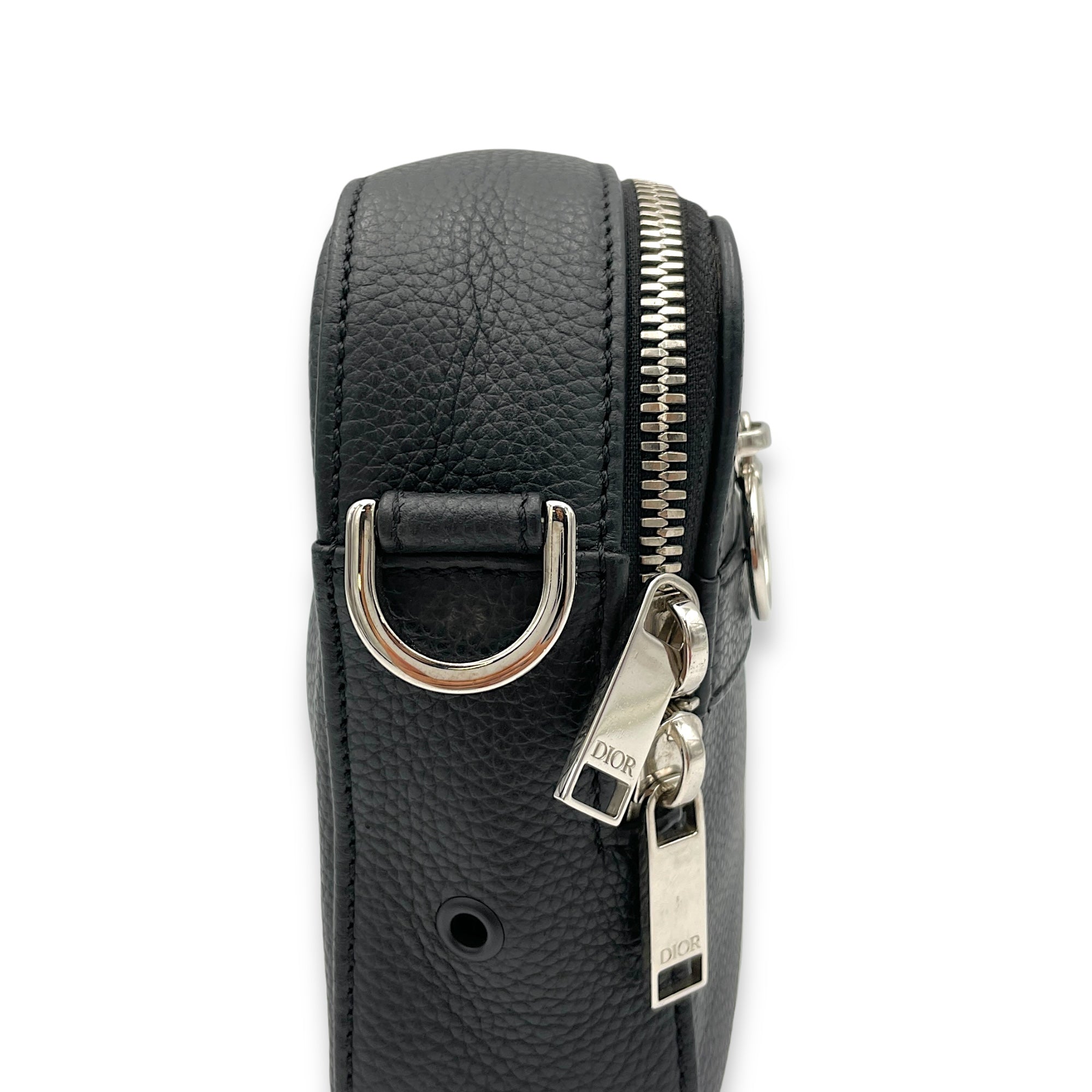 Christian Dior Safari Black Messenger in Calfskin, Silver