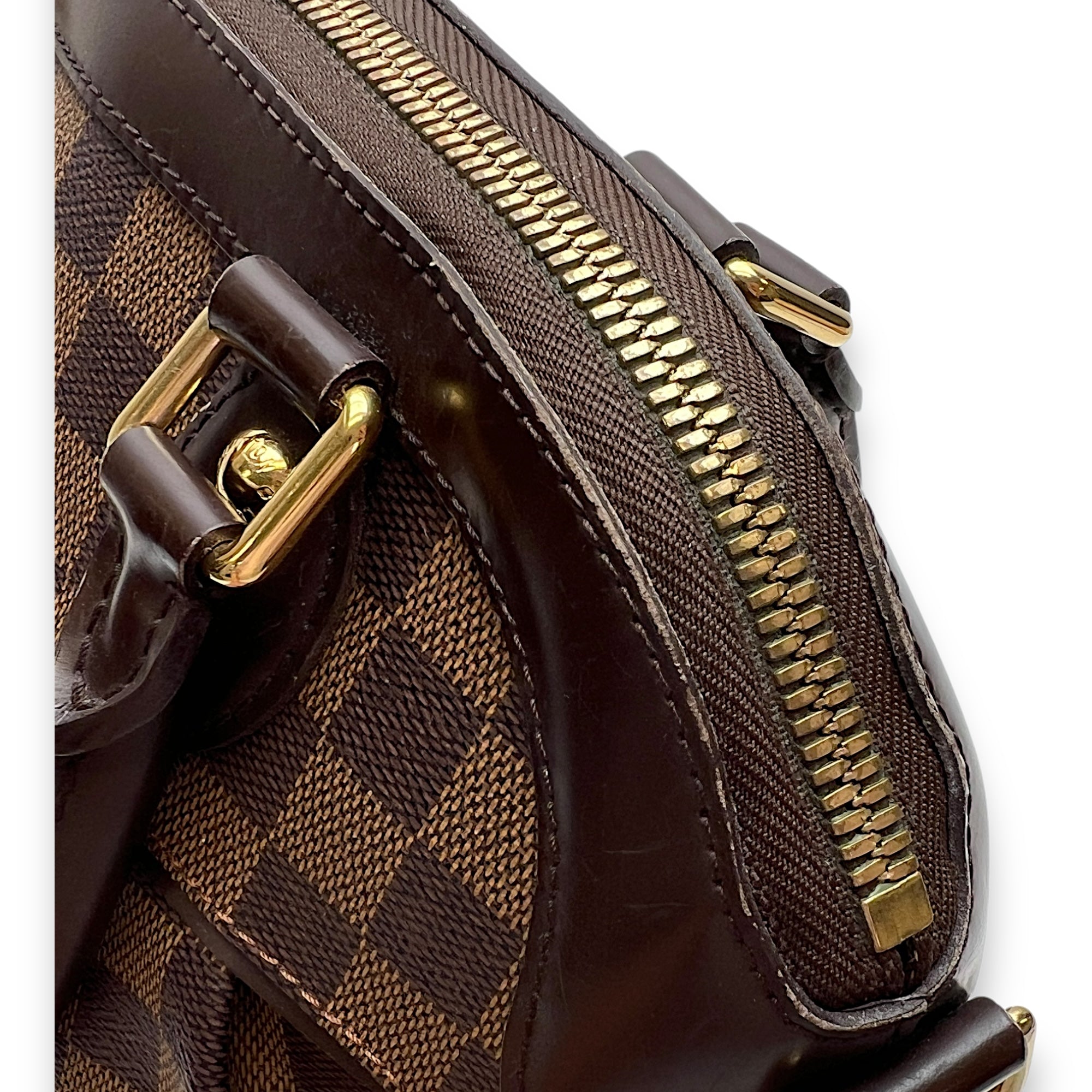 Trevi PM Top handle bag in Coated canvas, Gold Hardware