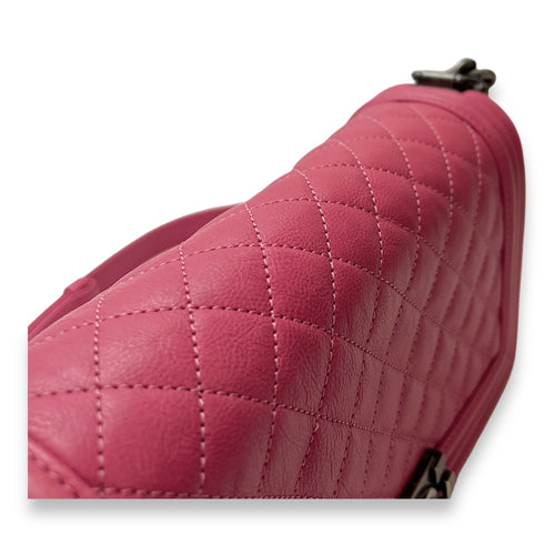 Boy Medium Pink Shoulder Bag in Calfskin,  hardware