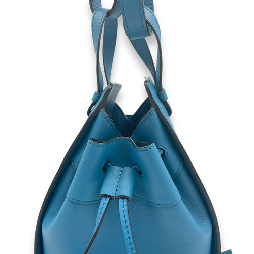 Hammock Crossbody Bag Small Blue in Calfskin, Gold hardware