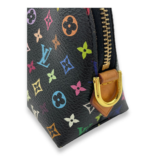 Cosmetic Multi-colour Pouch in Monogram Coated Canvas, Gold hardware