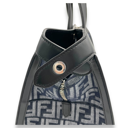 ISeeU Forty8 Top Handle Bag Blue in Denim, Silver hardware