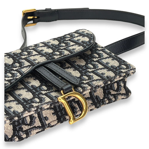 Saddle Mini Belt bag in Jacquard, Gold Hardware