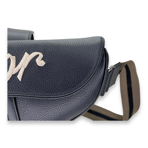 Saddle Medium Crossbody bag in Calfskin, Silver Hardware