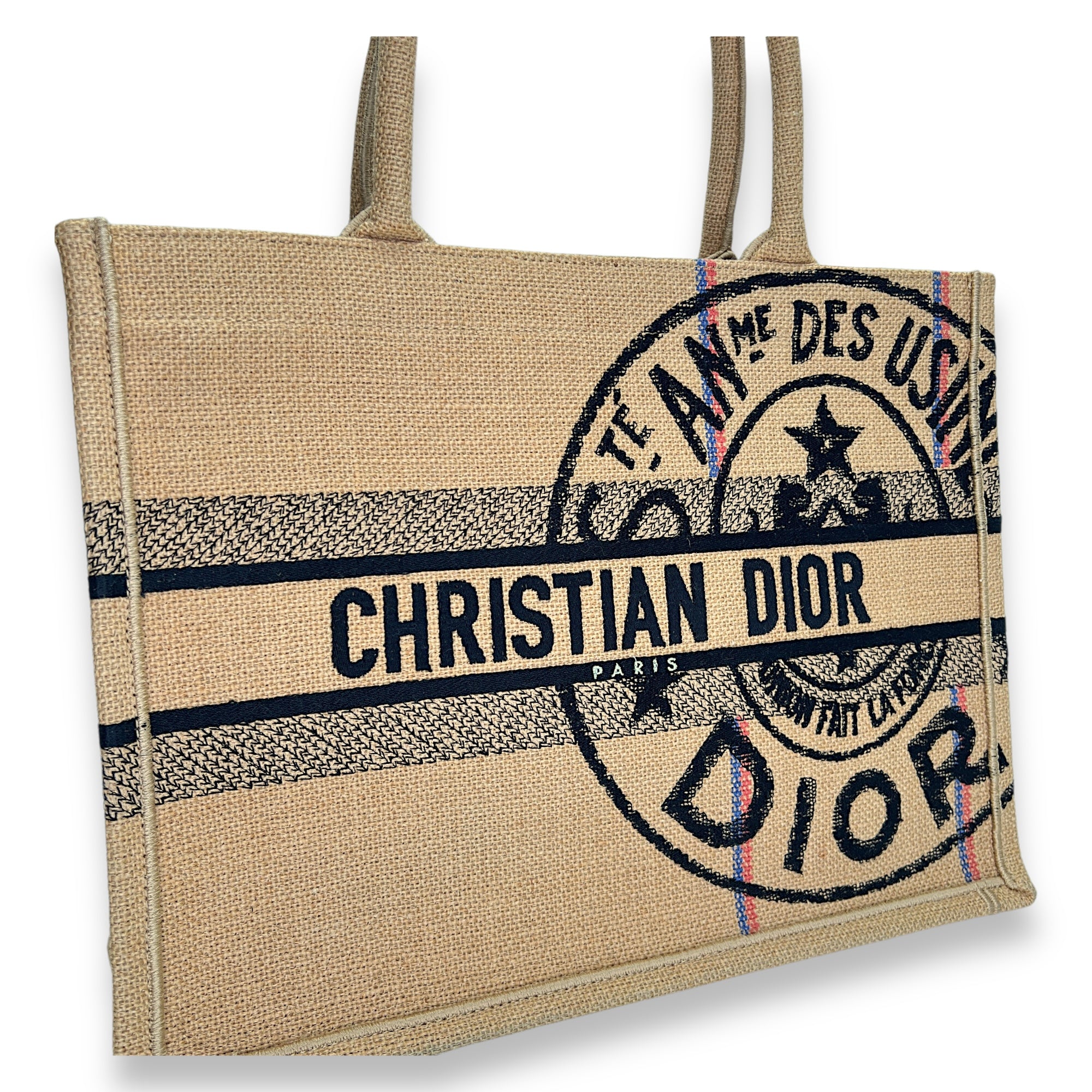 Book Tote Jute Embroidered  Medium Tote bag in Canvas, N/A Hardware