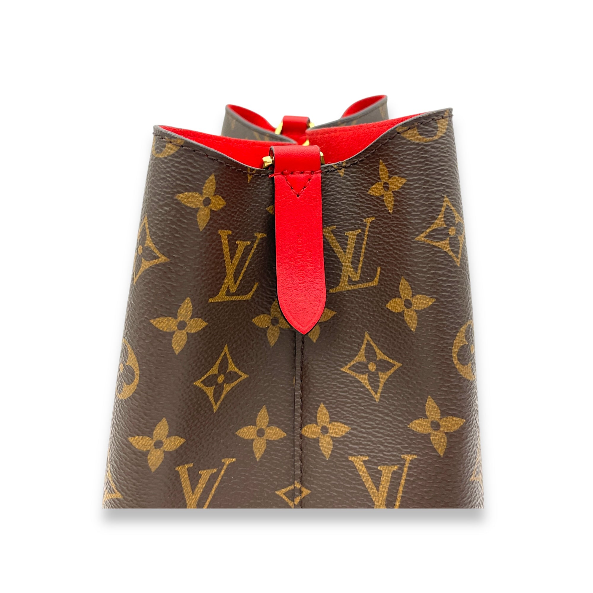 NeoNoe MM Brown Bucket Bag in Monogram Coated Canvas, Gold hardware