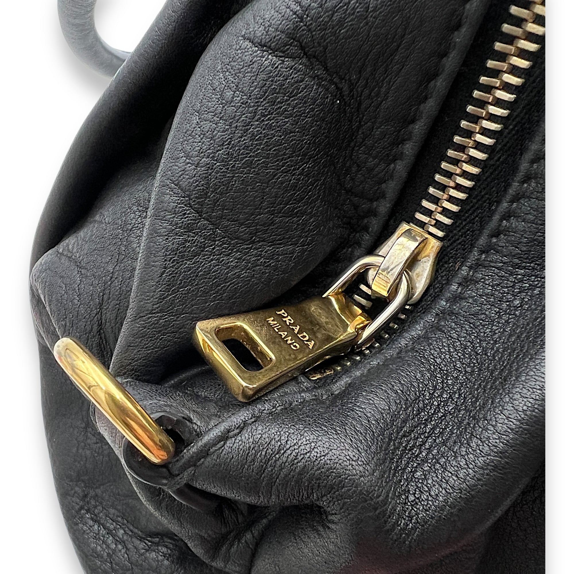 Logo Top Handle Bag Black in Calfskin, Gold hardware