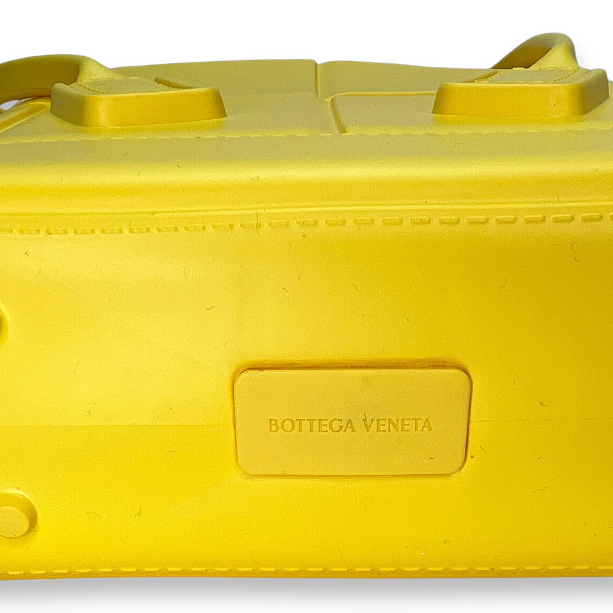 Arco Mini Yellow Top handle Bag in Rubber