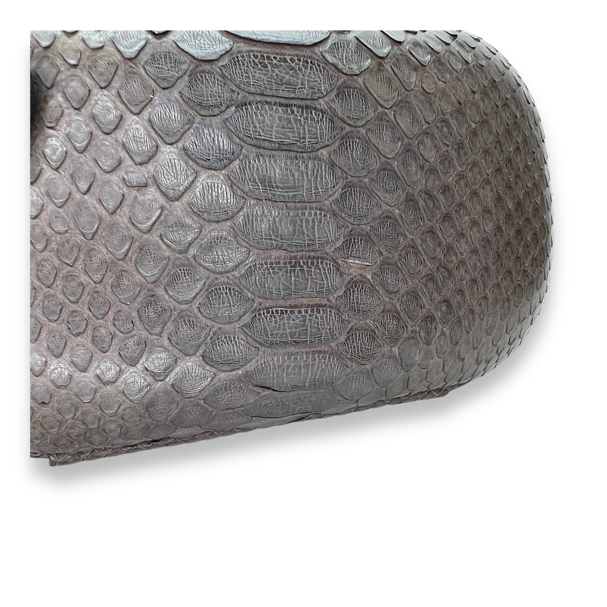 Knot Clutch in Python leather, Antique Brass Hardware