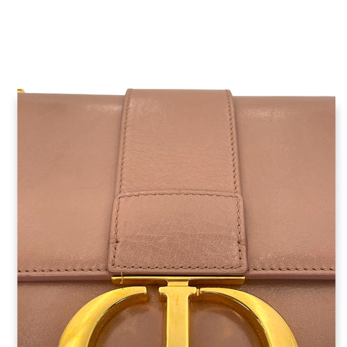 30 Montaigne Medium Shoulder bag in Calfskin, Gold Hardware