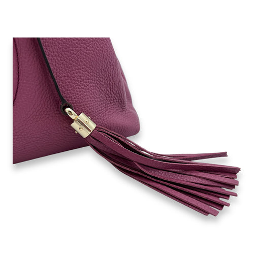 Soho Purple Tote Bag in Calfskin, Gold hardware